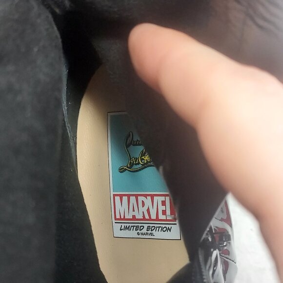 Christian Louboutin Marvel Black Patent Sock Heel Bejeweled Cosmic Ankle Boot - Picture 6 of 13